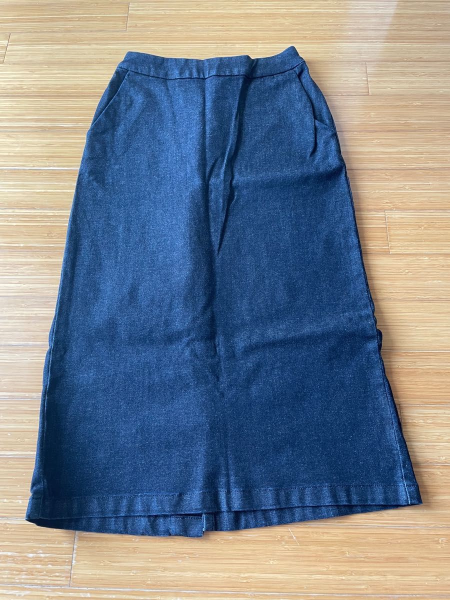 【無印良品】デニムスカート　スリットありタイトスカート　Sサイズ　インディゴブルー