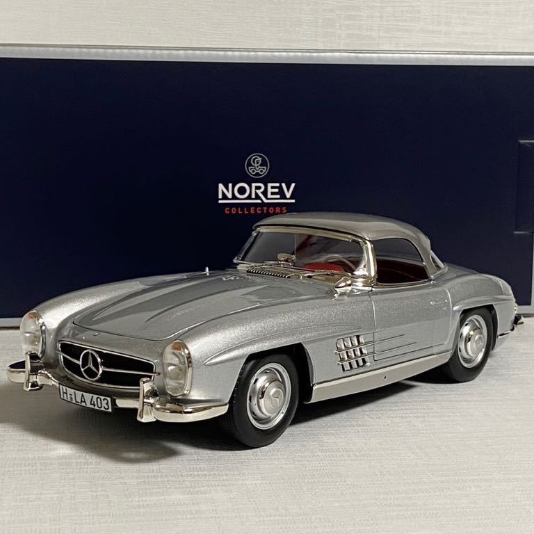 ★ノレブ／NOREV: 1/18 ★メルセデス ベンツ 300SL ロードスター／Mercedes-Benz 300SL Roadster 1957 (Silver) ★撮影の為に開閉♪