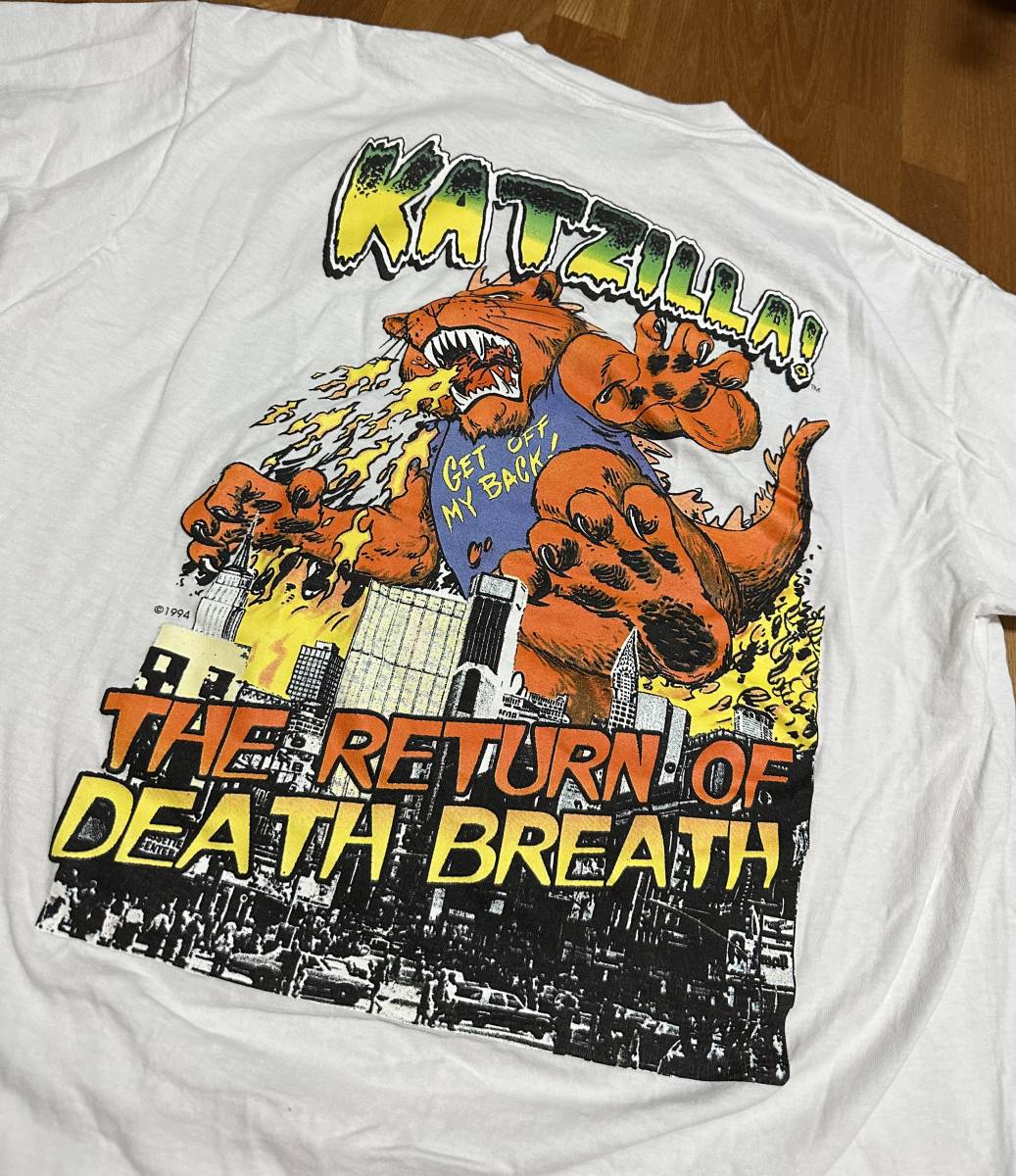 雰囲気◎ 90's vintage BOBKAT USA製 KATZILLA！THE RETURN OF DEATH BREATH Tシャツ 1994