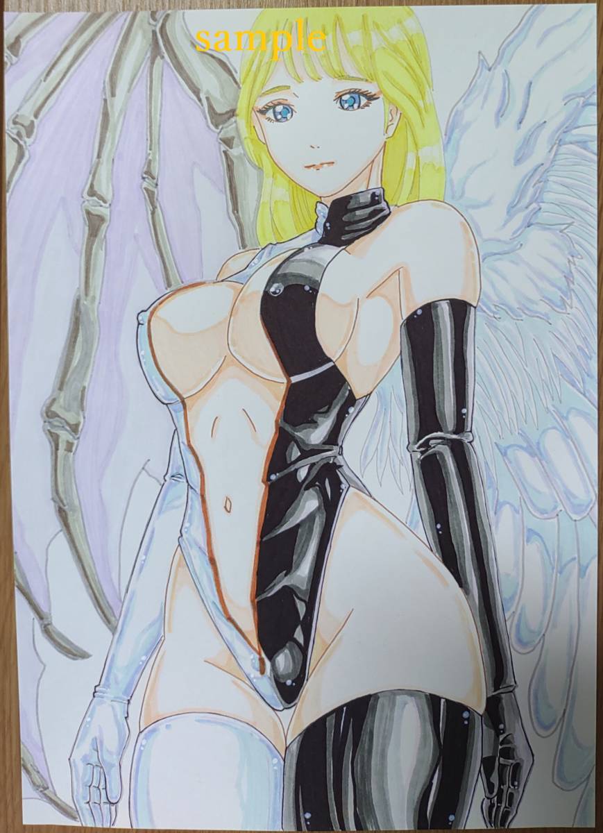  illustration including in a package OK original bo vintage girl angel + demon / same person hand-drawn illustrations Fan Art bondage fetish angel + devil
