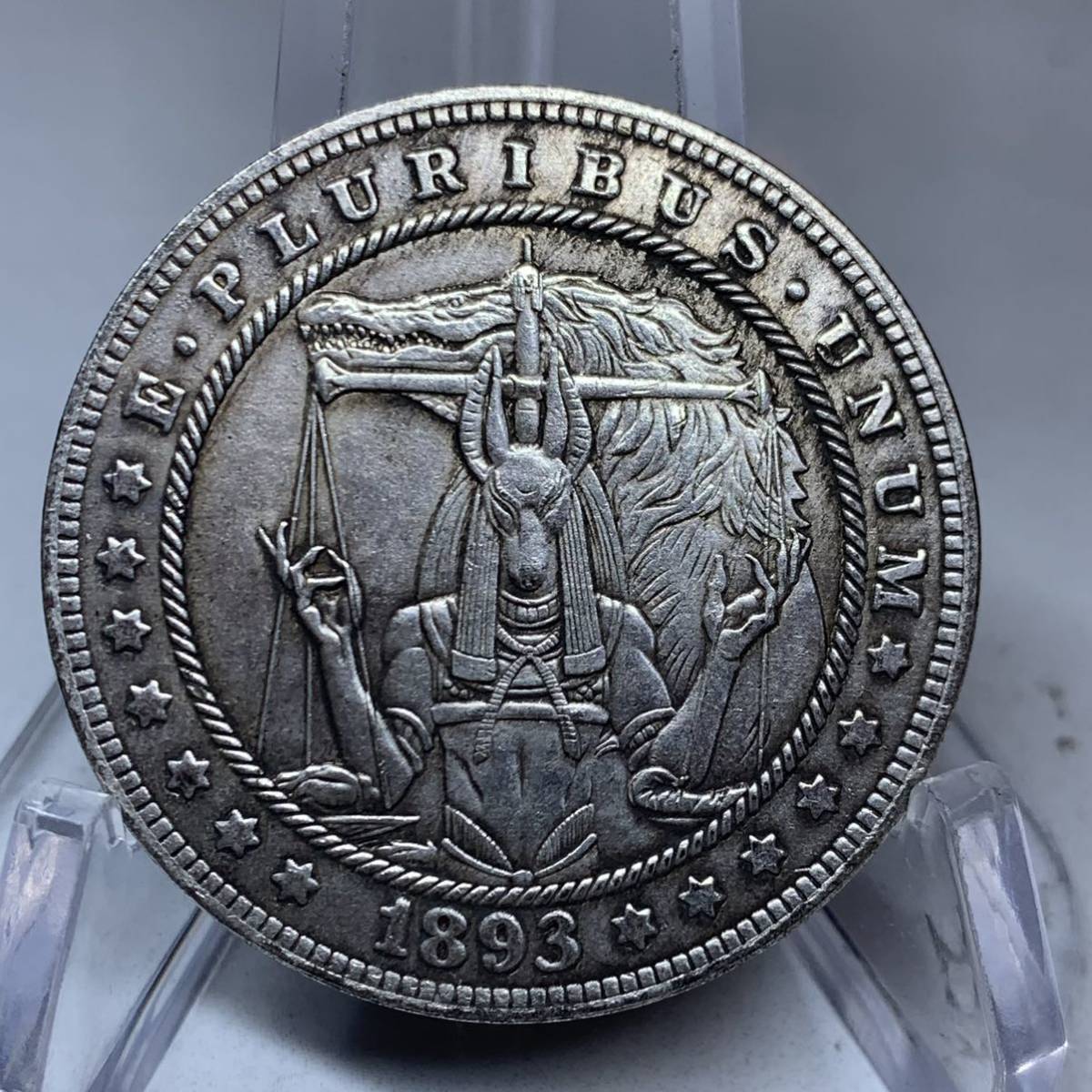 WX876流浪幣 エジプト 天秤狼 天眼 鷹紋 外国硬貨 貿易銀 海外古銭 コレクションコイン 貨幣 重さ約25g_画像1