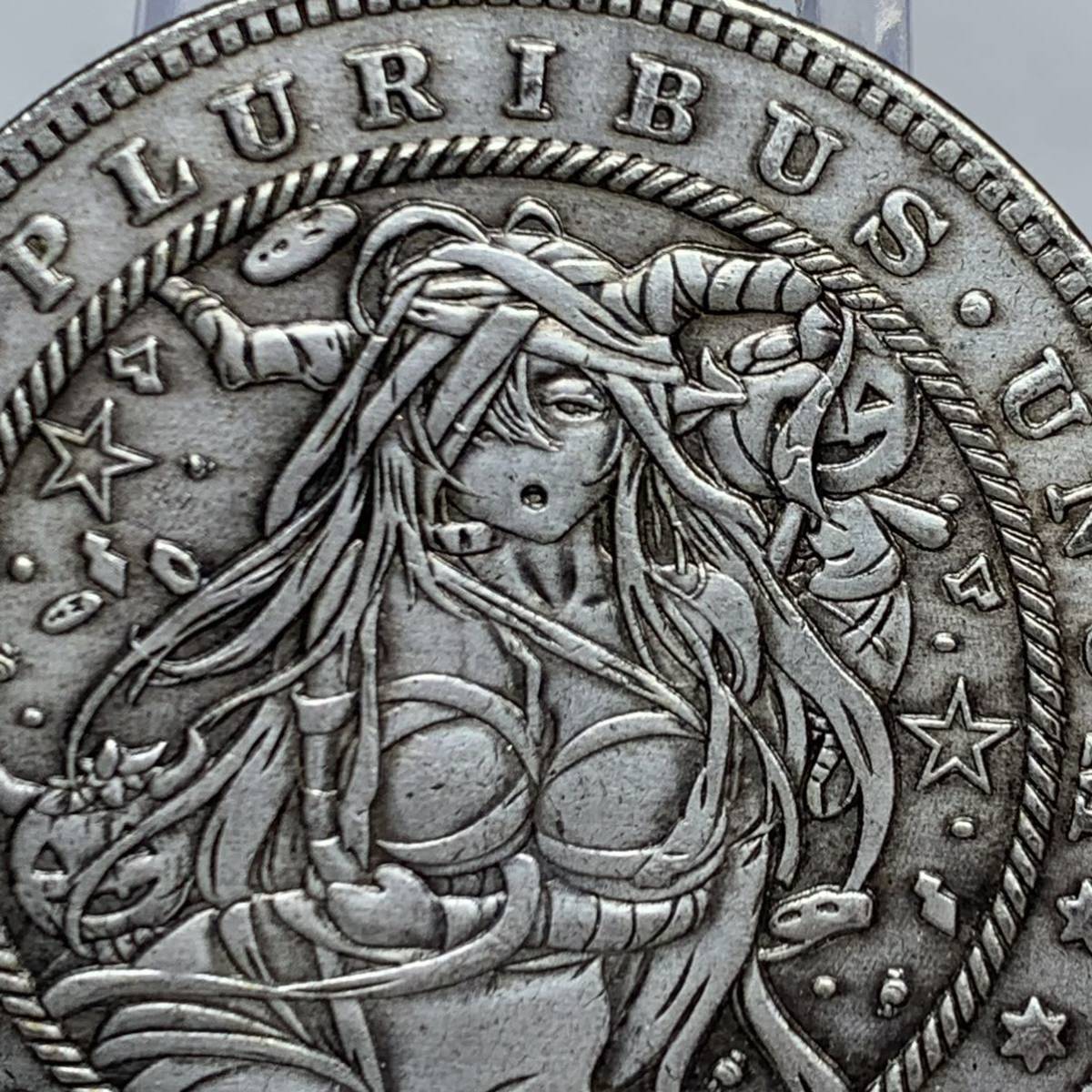 WX882流浪幣 ロリーちゃん 天眼 鷹紋 外国硬貨 貿易銀 海外古銭 コレクションコイン 貨幣 重さ約24g_画像2
