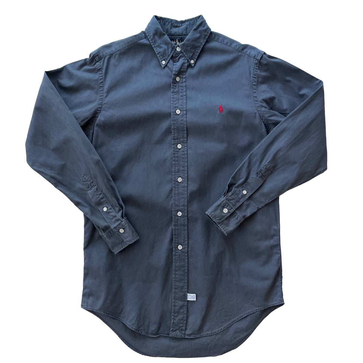 【Vintage】Ralph Lauren ツイルシャツ S ラルフローレン チノシャツ 紺 ネイビー 1990年代 MADE IN USA