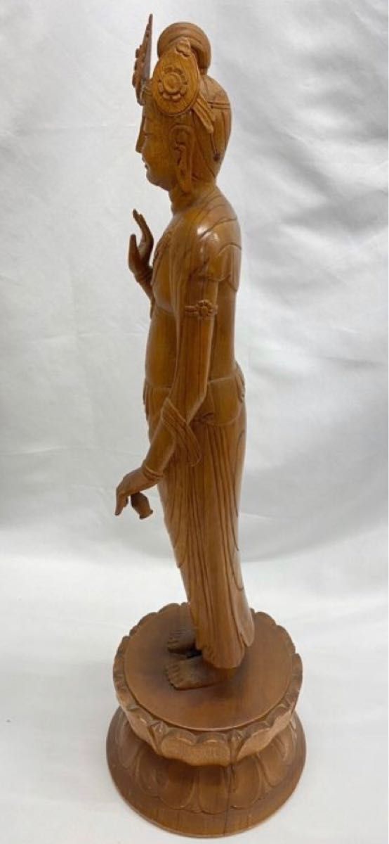 本日限定　A022 木製 仏像 立像 仏教美術 彫刻 骨董 置物 オブジェ 高さ約70㎝