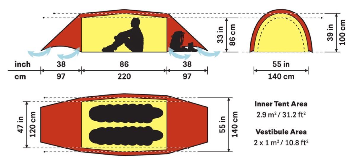 ヒルバーグ　hilleberg へラグス2 HELAGS2 最新軽量モデル 未使用品　レッド　テント　2人用 超軽量