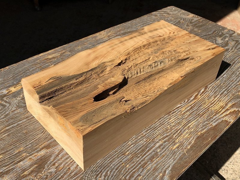 【お気にいる】 銘木 材料 極上杢 世界遺産 一枚板 ブロック 478×225×～102㎜ 【EC12C】屋久杉 天然木 木工《銘木登屋》 DIY 材木 乾燥材 希少材 角材