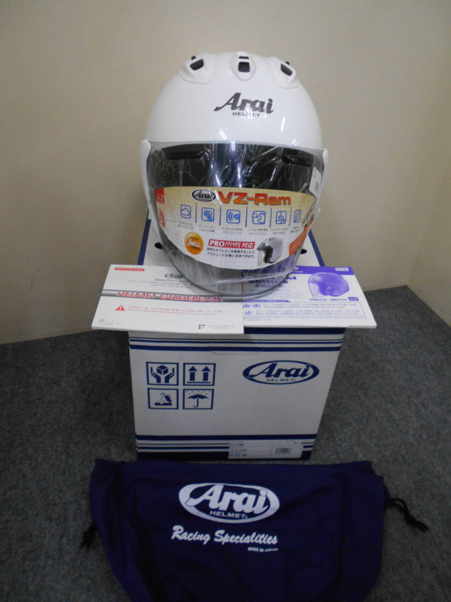新品/Arai VZ-RAM グラスホワイト Lサイズ 59-60cm グラス白 アライ(L