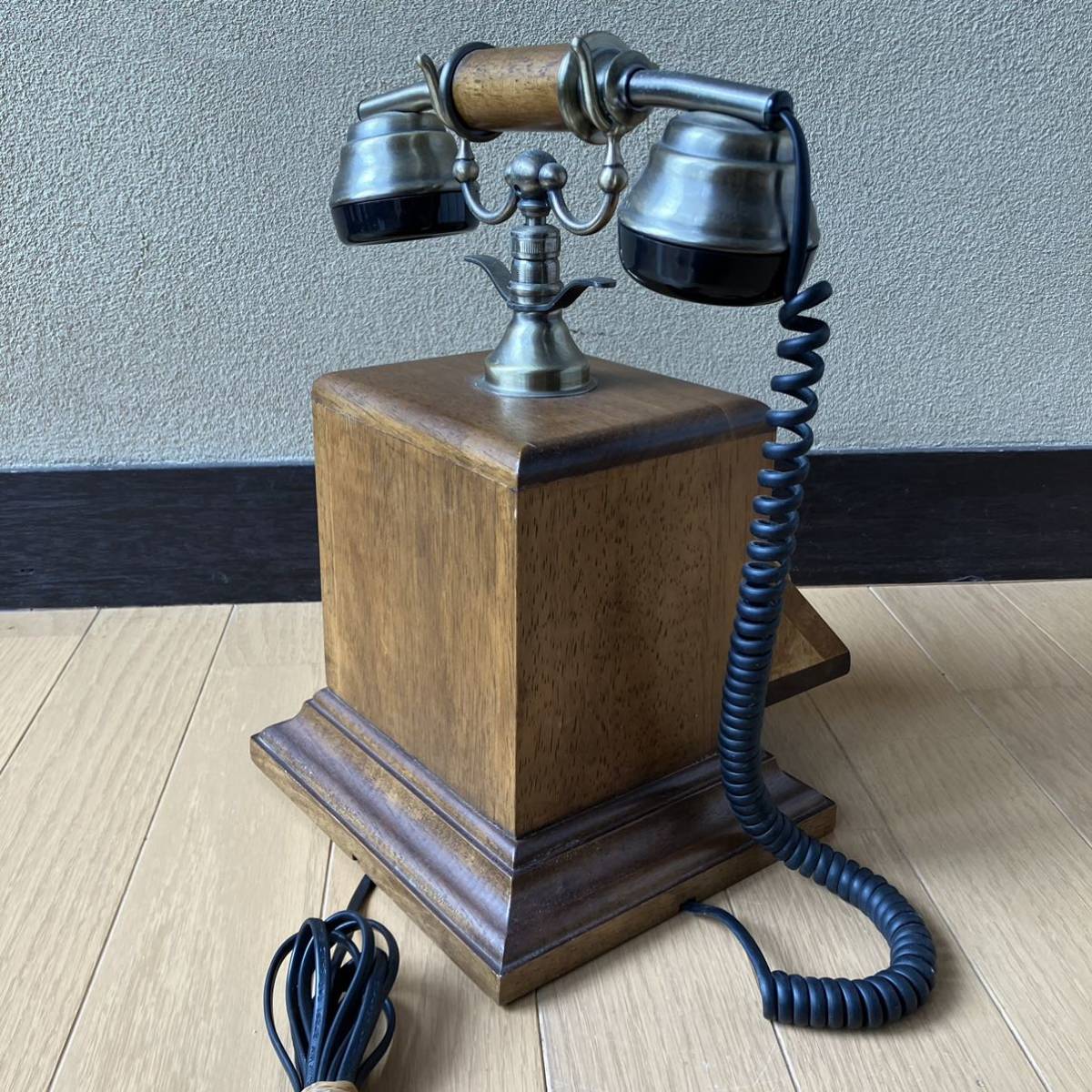 アンティーク 電話機 ヴィンテージ 昭和レトロ 木製 インテリア 雑貨
