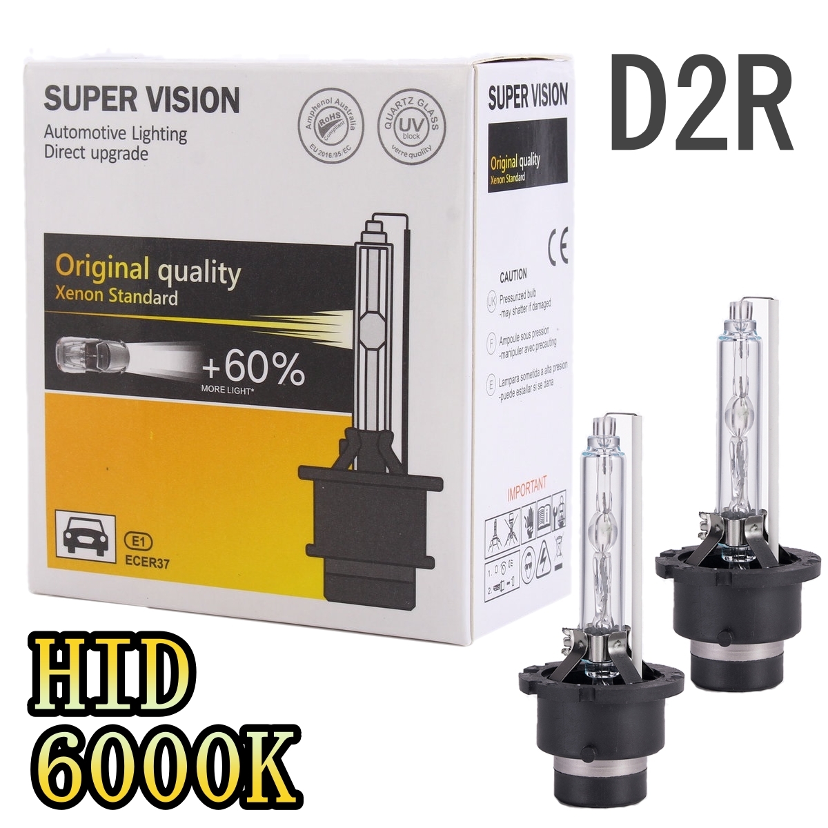 HID ヘッドライトバルブ ロービーム シビック FD2 キセノン D2R タイプR H19.3～H22.8 ホンダ 6400lm_画像1