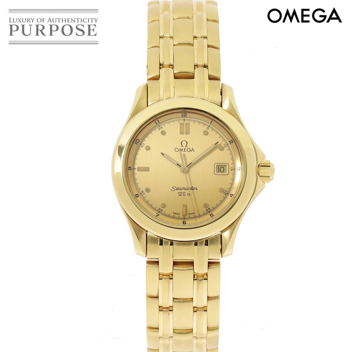 オメガ OMEGA シーマスター120 2111 11 メンズ 腕時計 デイト ゴールド
