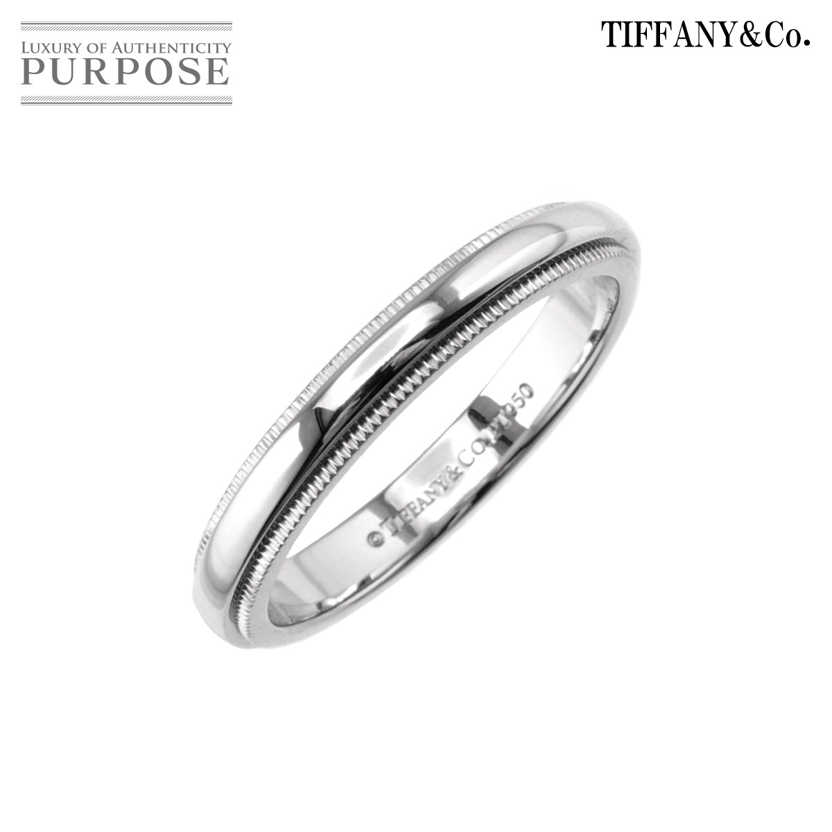 ティファニー TIFFANY&Co. ミルグレイン バンド 15号 リング 幅3mm Pt プラチナ 指輪 Milgrain Ring 90194560