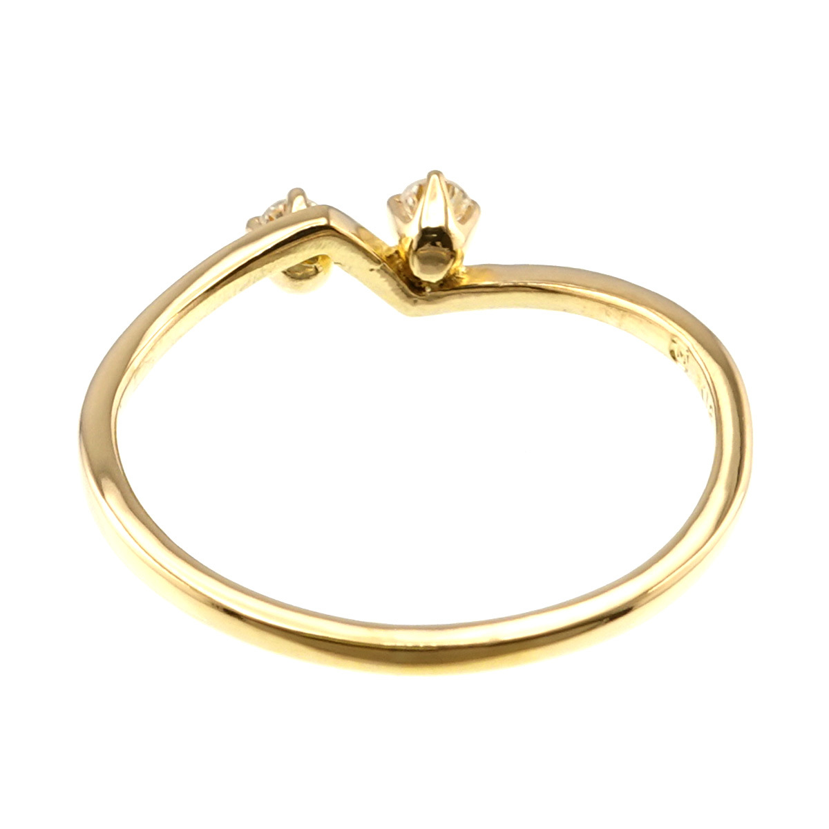  Mikimoto MIKIMOTO 9.5 номер кольцо diamond K18 YG желтое золото 750 кольцо Diamond Ring 90195034