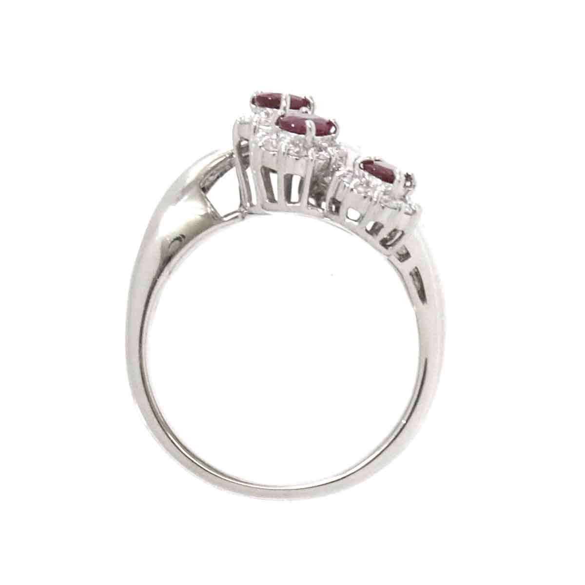 リング 14.5号 ルビー 1.00ct ダイヤ 0.70ctt Pt プラチナ 指輪 Ruby Ring【鑑別書付き】 90202268_画像4