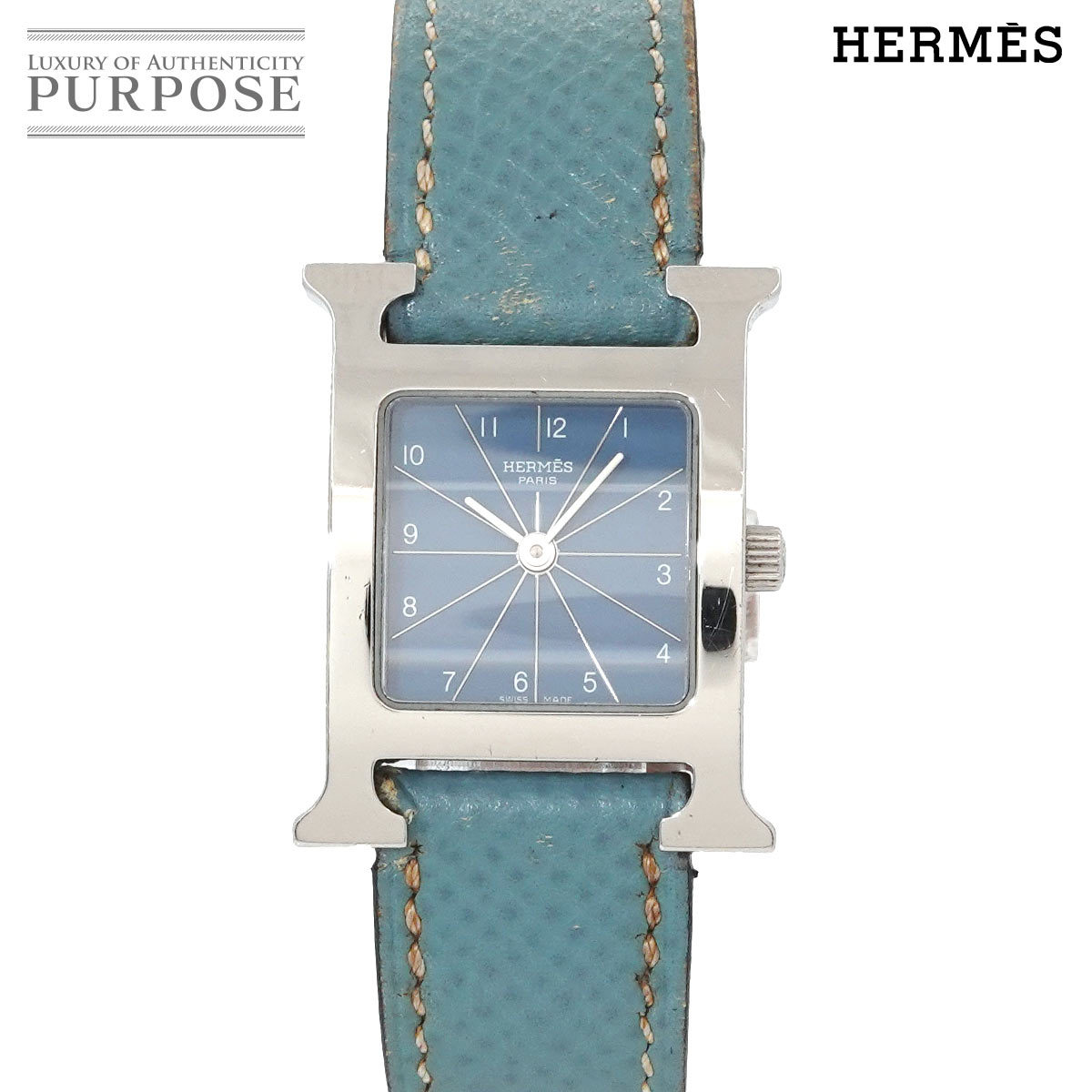 エルメス HERMES Hウォッチ HH1 210 レディース 腕時計 ブルー 文字盤 クォーツ ウォッチ H Watch 90204639