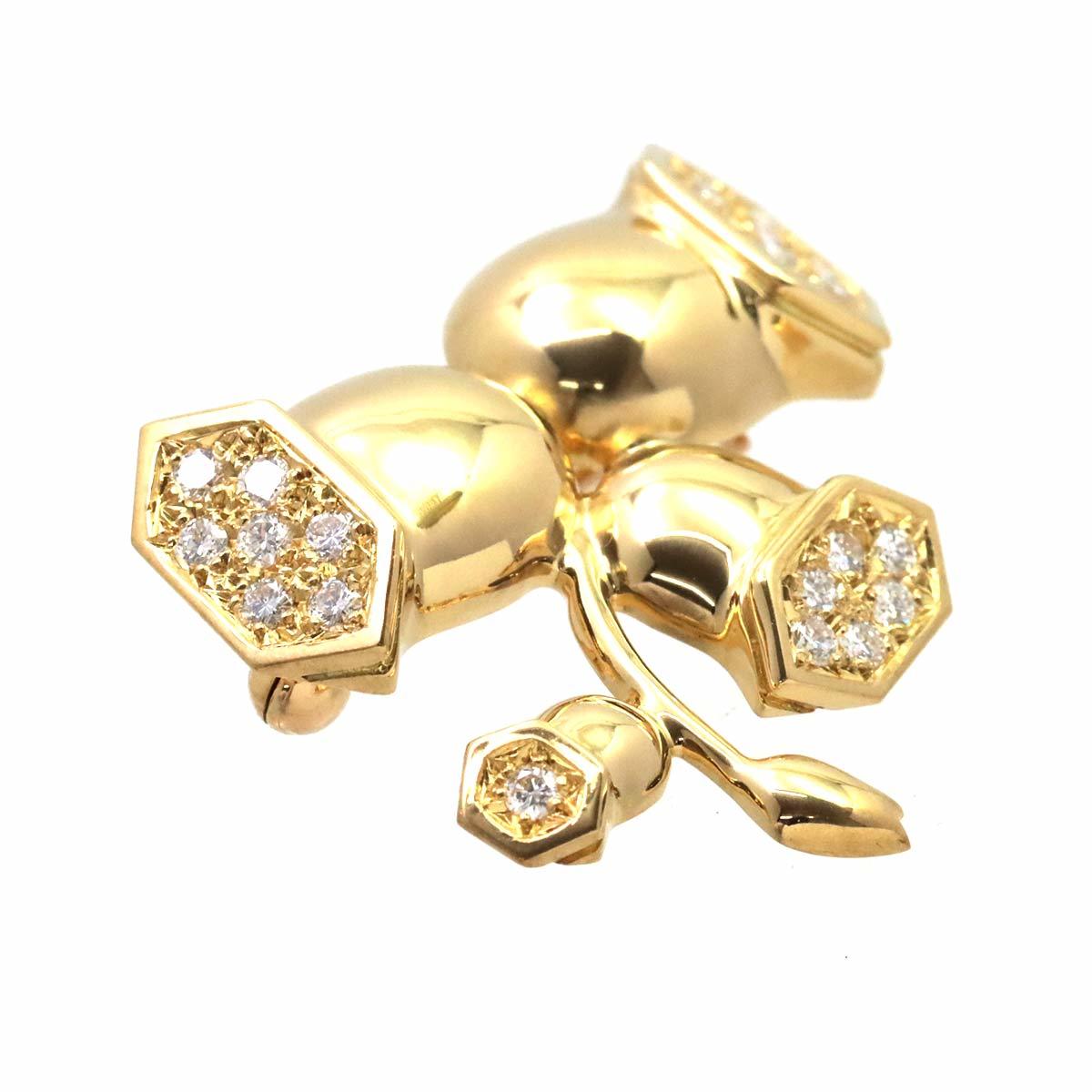  Christian Dior Dior diamond brooch 18K YG yellow gold 750 Diamond Brooch 90196599