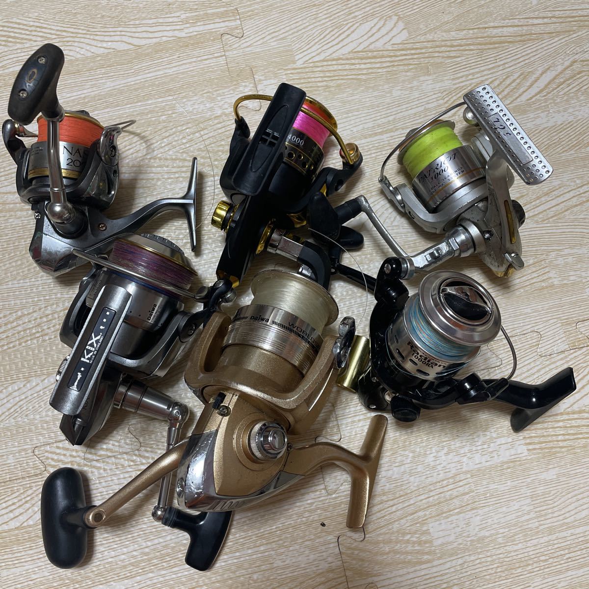 fishing gear spinning reel DAIWA fishing reel 6 piece set present condition  goods : Real Yahoo auction salling