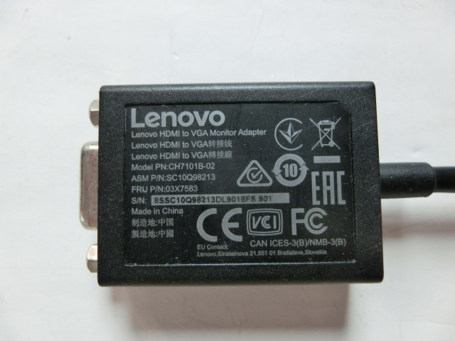 Lenovo CH7101B-02 HDMI to VGA 変換ケーブル_画像2
