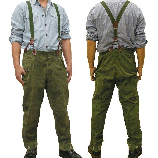 【DEAD STOCK】Army Leather Combination Suspender ミリタリー　ビンテージ コンビ サスペンダー　レトロ_画像4