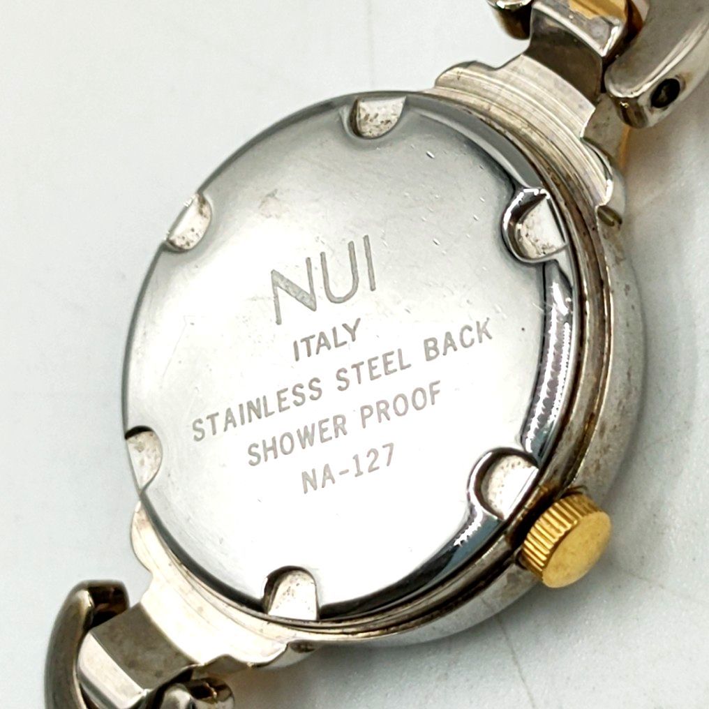 【電池切れ】NUI ヌイ イタリア製 クォーツ 腕時計 黒文字盤 コンビ レディース NA-127_画像2