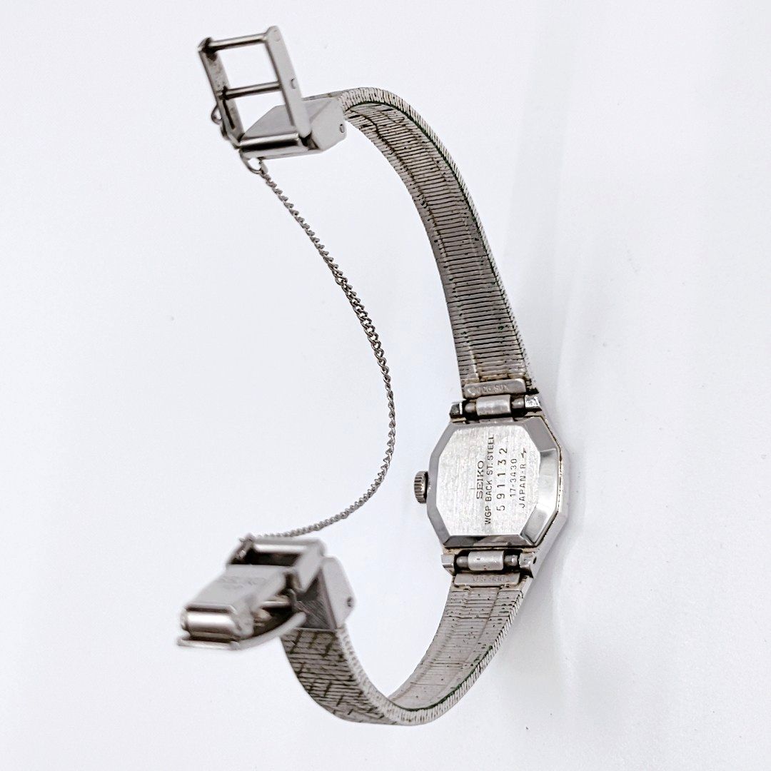 稼働〇】SEIKO セイコー レディース 17-3430 シルバー 青文字盤 稼働〇】SEIKO セイコー レディース 17-3430 シルバー 青文字盤