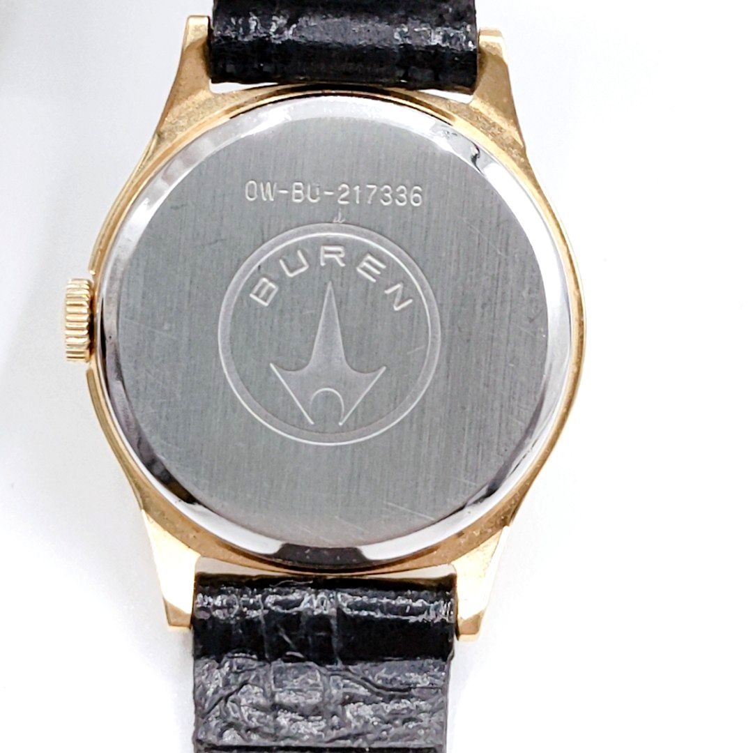 【電池切れ】BUREN ビューレン　クォーツ腕時計　ラウンドフェイス　ゴールド文字盤　0W-BU-217336　レディース_画像2