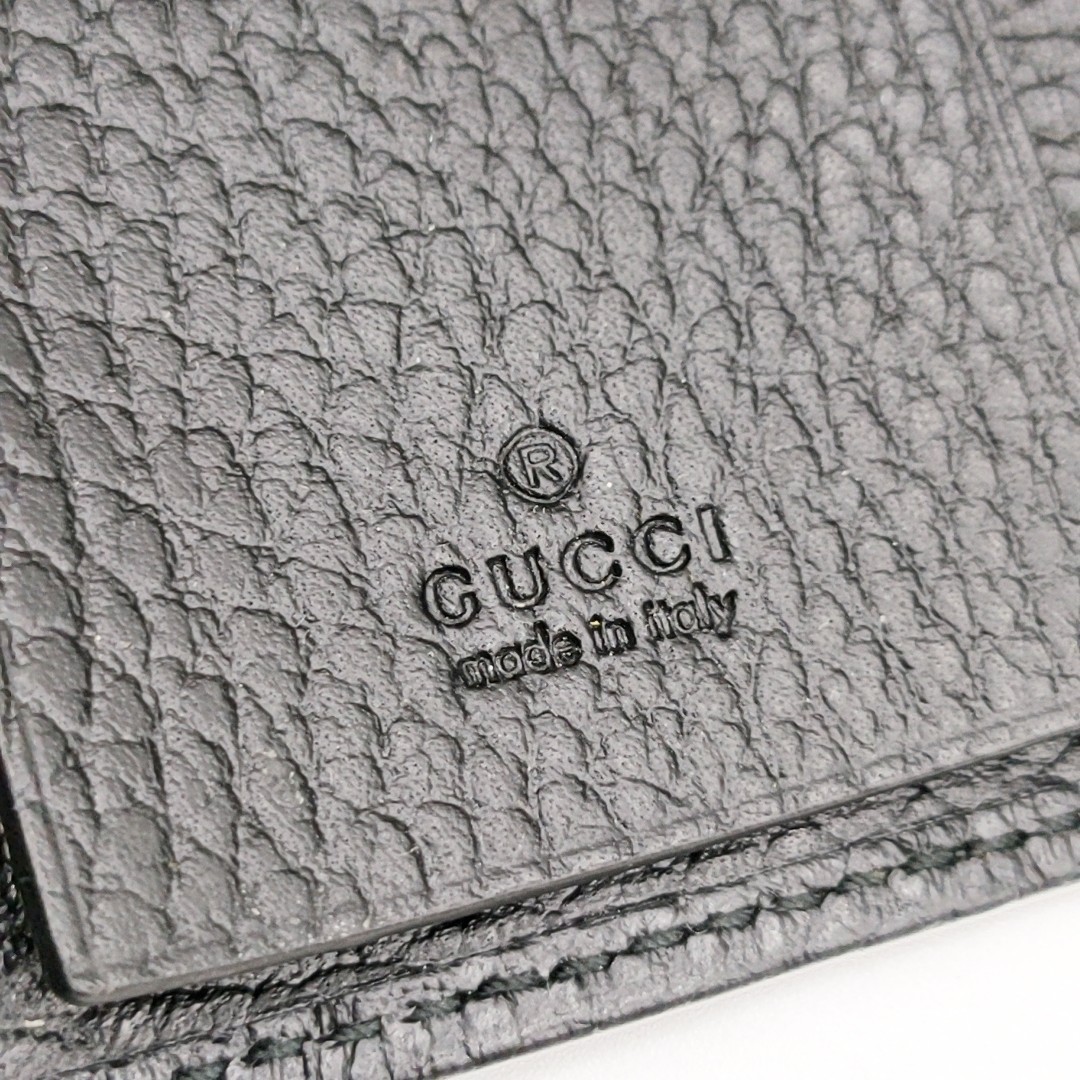 美品】GUCCI グッチ GGマーモント レザー キーケース ブラック カーフ