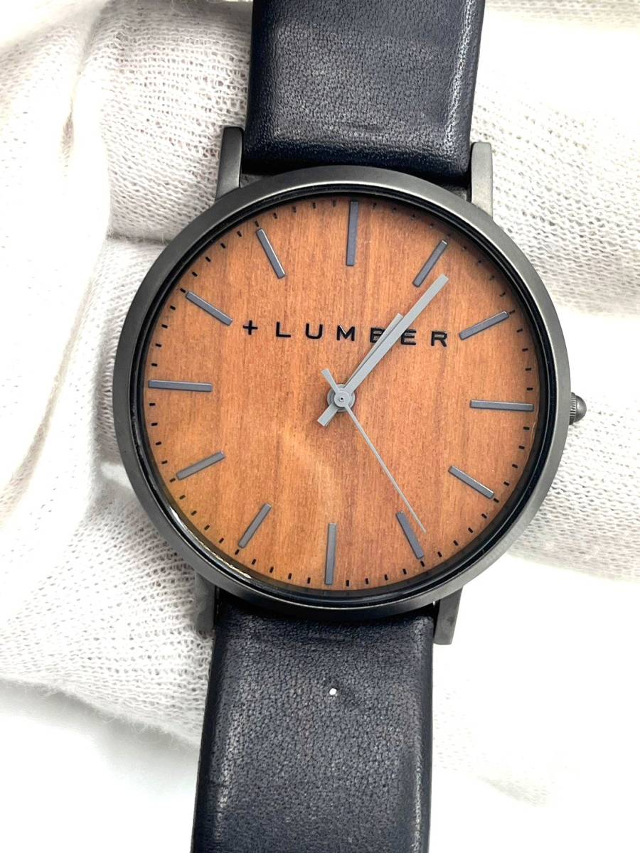 経典 電池切れ】+LUMBER クォーツ ライトブラウン文字盤 腕時計 その他