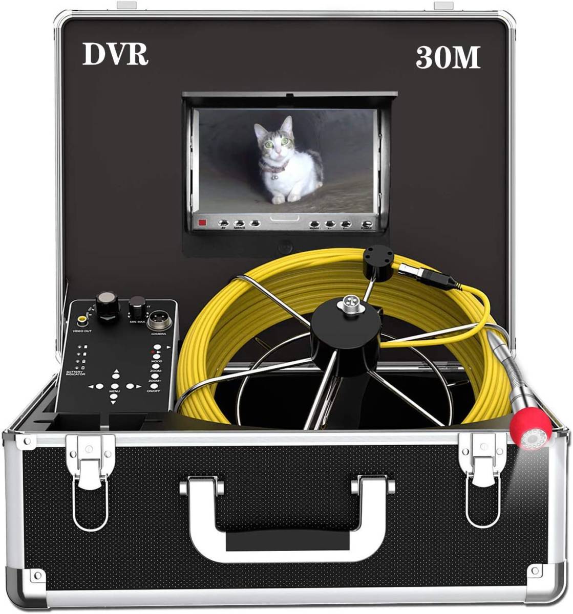 PRANITE piping camera inspection camera SD card type endoscope industry endoscope built-in 8G memory card 1000TVL CCD DVR recorder attaching 30M cable 