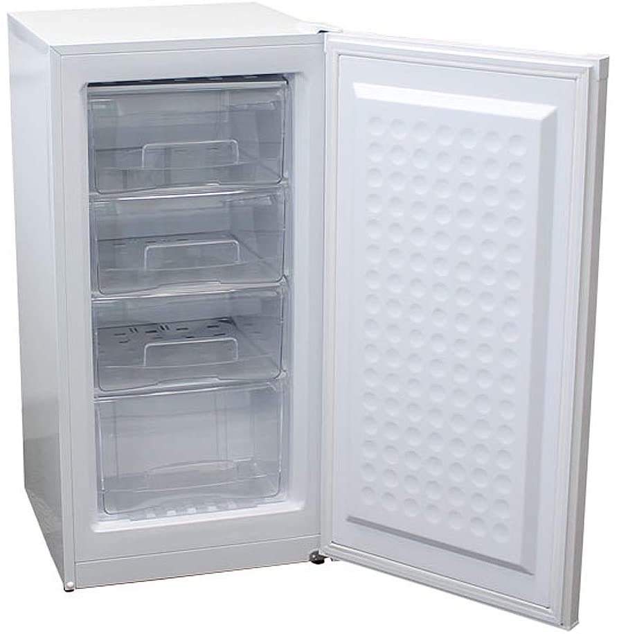 レマコム 冷凍ストッカー (冷凍庫) 1ドア 前開きタイプ (108L) RRS-T108 直冷式 引出し4段付 フリーザー ノンフロン 急速冷凍機能付