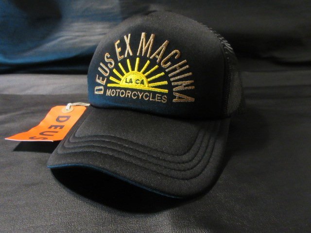 本物正規◆Deus ex Machina デウス◆帽子/メッシュ キャップ SUNFLARE CAP■黒■新品 アメリカ購入_画像1