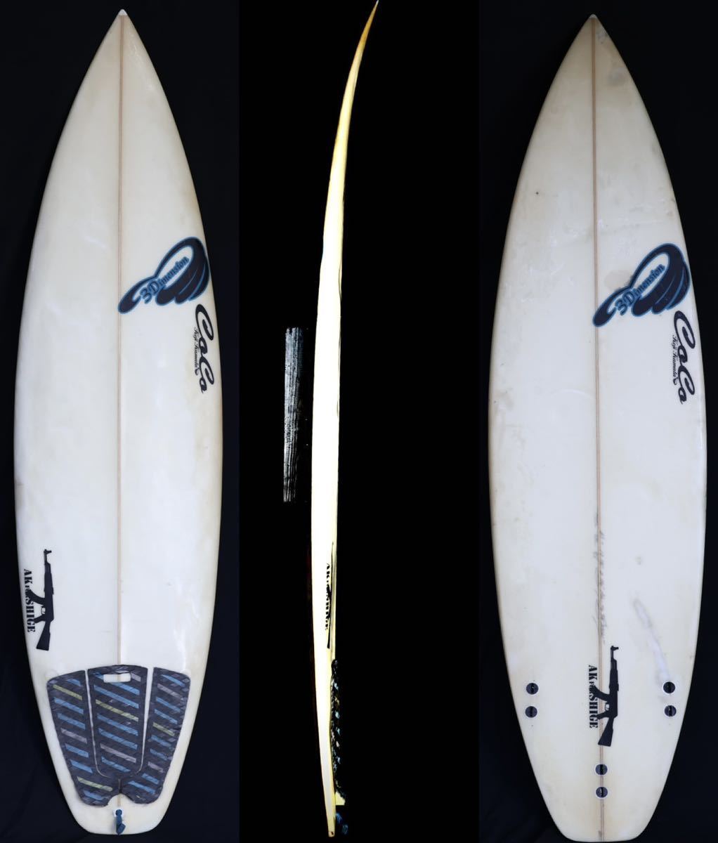 3Dimension Surfboards AK FOR SHIGE 6'1x18 1/2x2 1/4 直接引き取り可 サーフボード PU初心者 ショートボード 中古_画像1