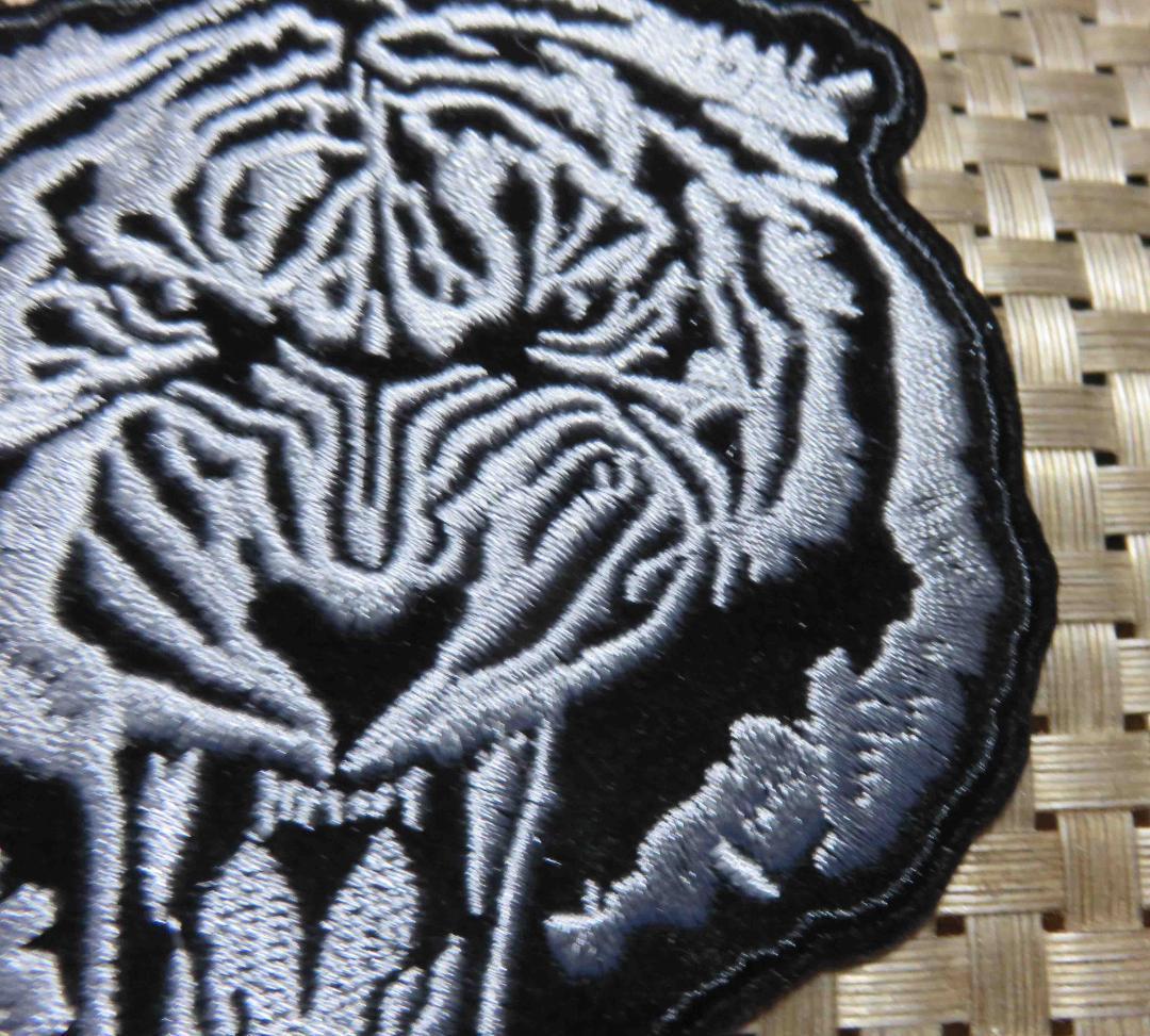 灰銀■虎顔◆激熱　闘魂　威圧●激オコ　TIGER▽とら　トラ刺繍ワッペン■スカジャン◇激シブ　ミリタリー・サバゲー■洋服・衣類・衣服Diy_画像5