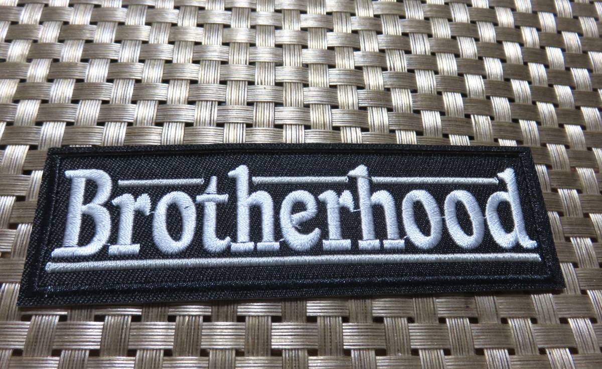 長方形　黒BK◆新品未使用　Brotherhood brothers　兄弟　　ワッペン(パッチ）◆ドイツ　アメリカ◆ミリタリー・オートバイ・ロック