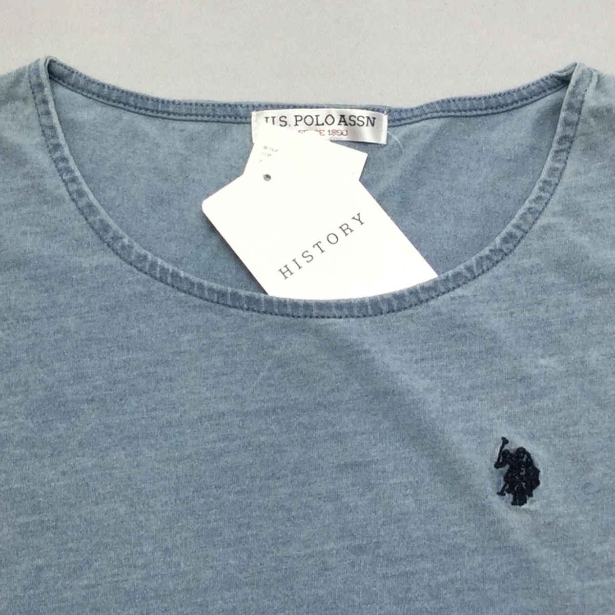 【送料無料】【新品】US.POLO.ASSN レディース半袖Tシャツ（コットン100％）　M　ライトブルー★02213_画像2