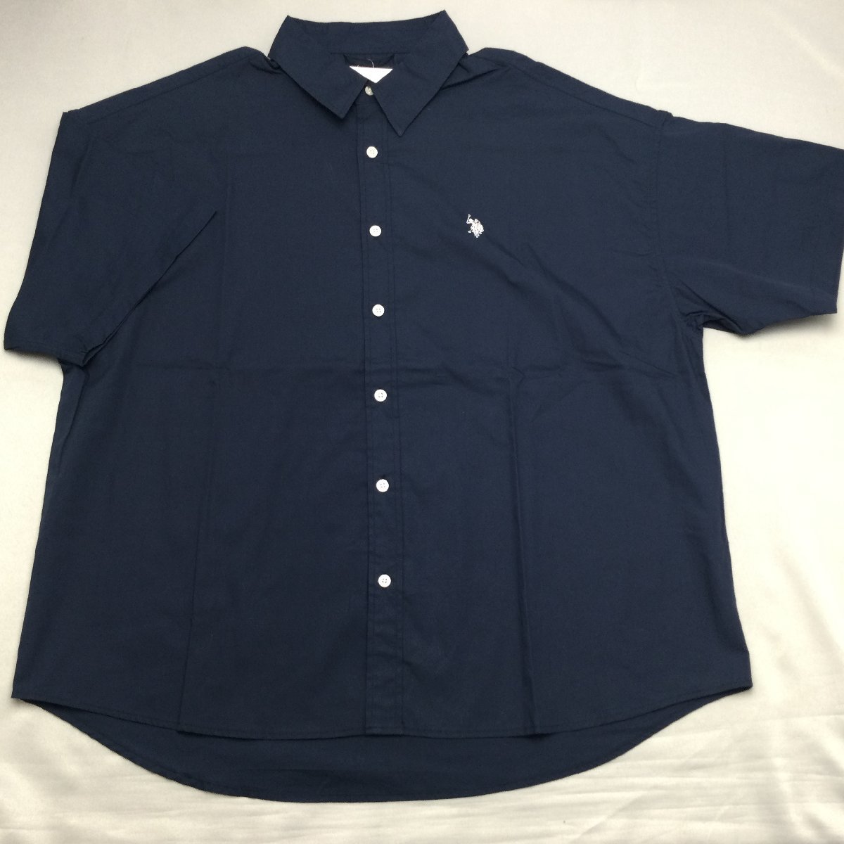 【送料無料】【新品】US.POLO.ASSN　メンズ半袖コットンシャツ（超ゆったりタイプ）　　L　　ネイビー★31701_画像1