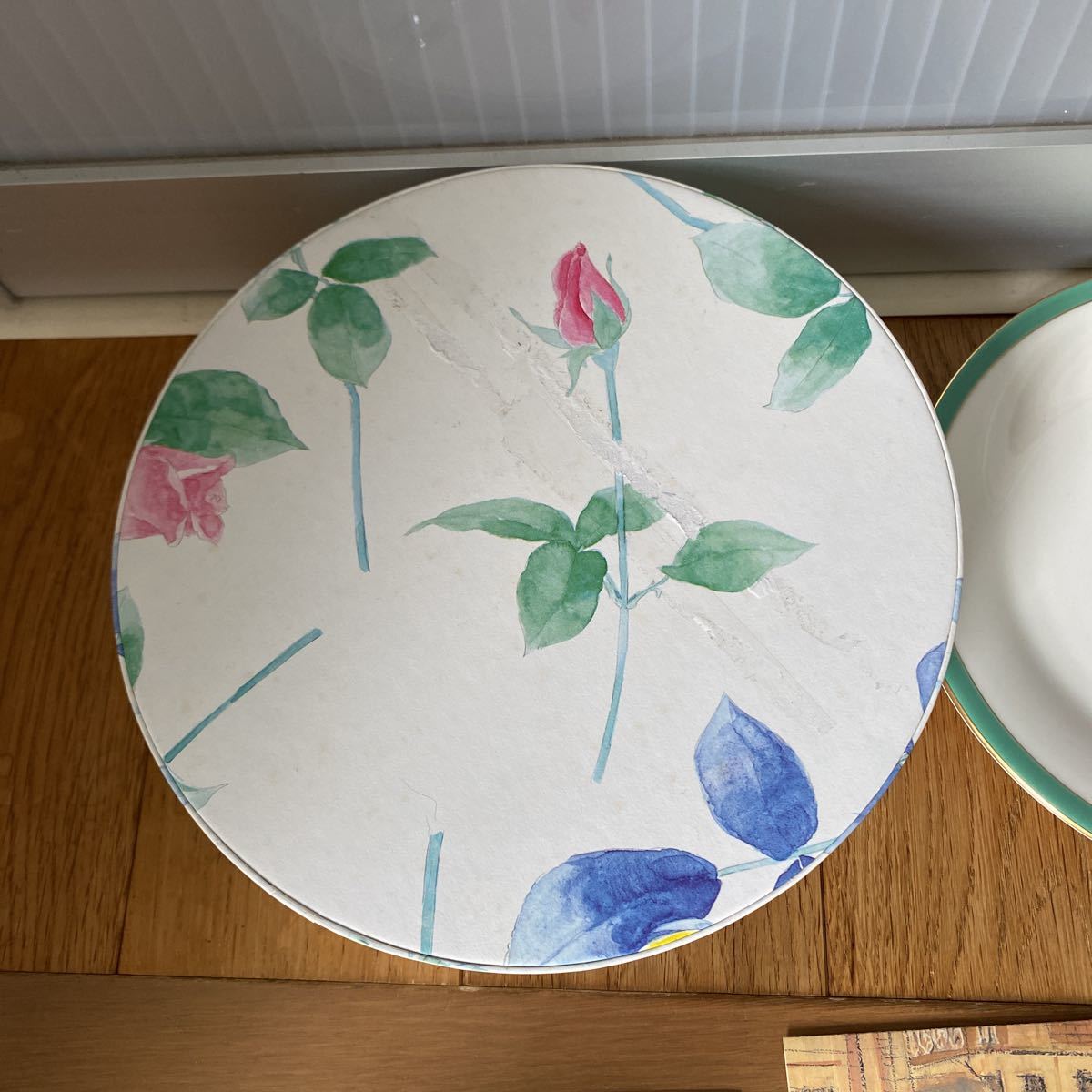 未使用　香蘭社　ローズガーデン　中皿5枚セット　ケーキ皿　バラ薔薇ばら　レトロ_画像4