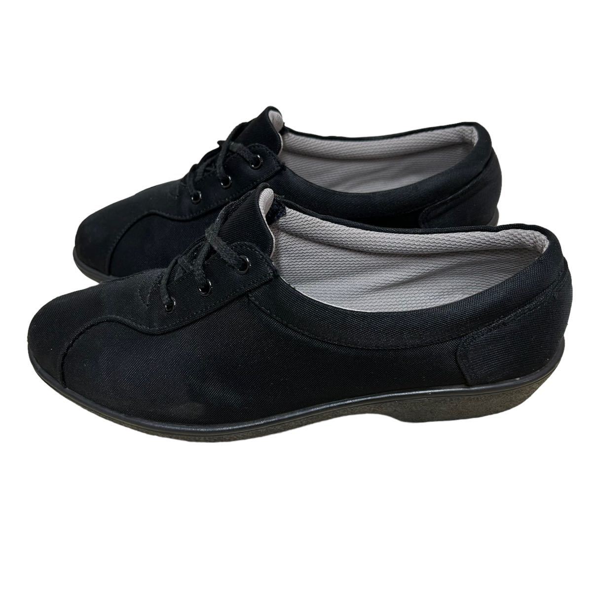 AL208 BEAGLE lady's walking shoes 23.5cm EEEE black excellent 