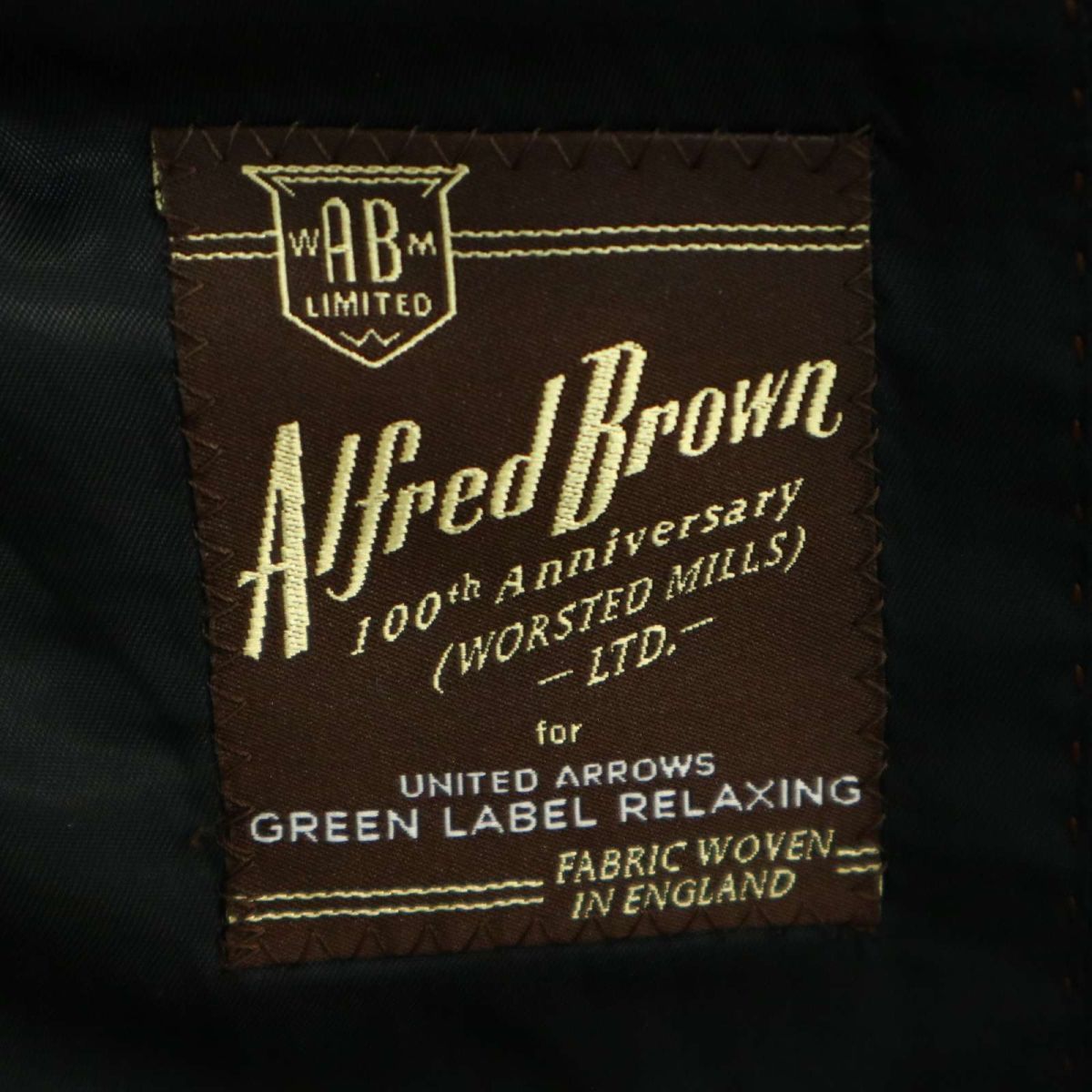 GREEN LABEL RELAXING ユナイテッドアローズ 通年 総裏 Alfred Brown 英国生地★ テーラード ジャケット Sz.46　メンズ 黒　A3T09590_8#O_画像6