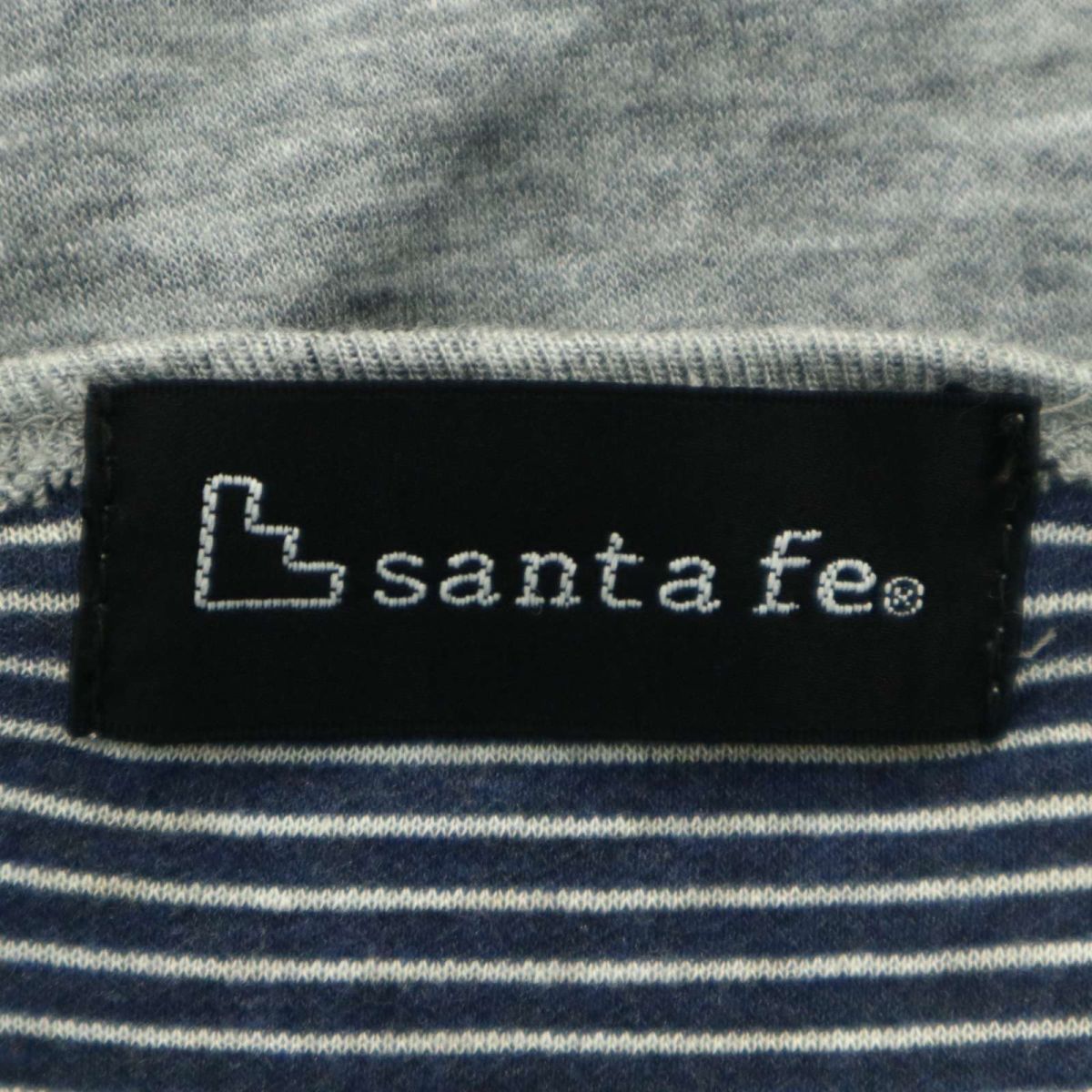 santa fe サンタフェ 秋冬 ビーズ装飾★ ウール混 長袖 カットソー ロンTシャツ Sz.48　メンズ グレー 日本製　A3T09694_8#E_画像6