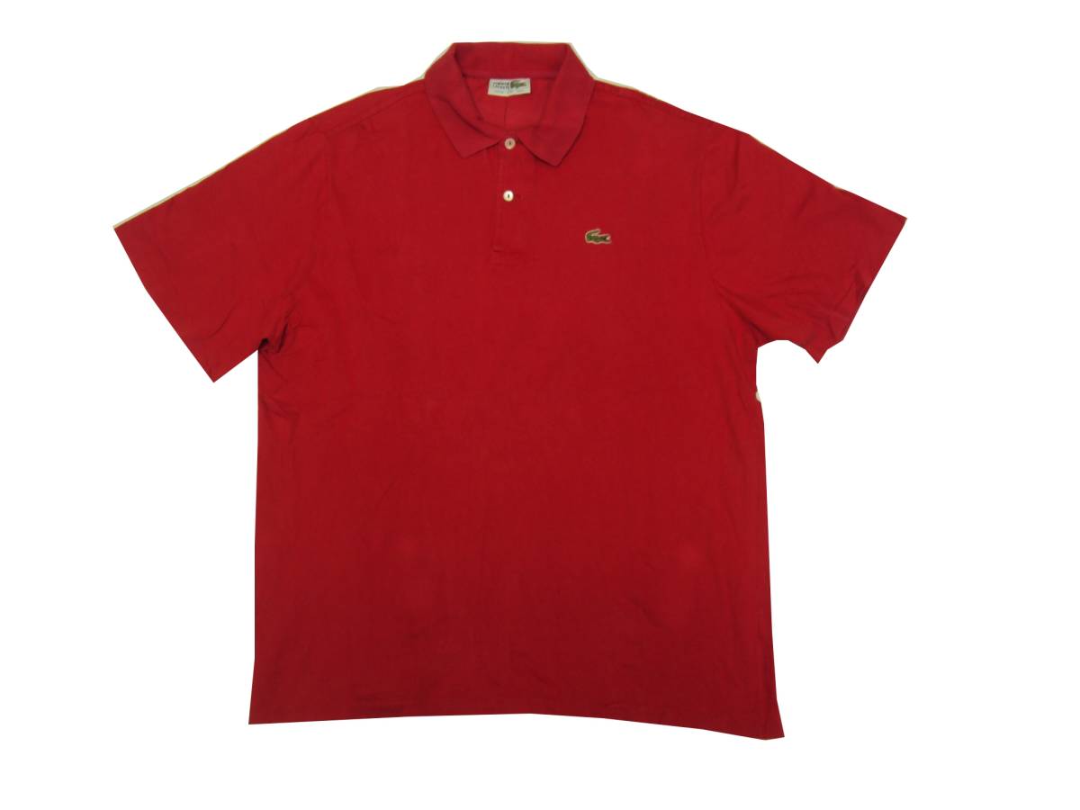 即決☆ CHEMISE LACOSTE ラコステ コットン素材 ポロシャツ 赤 SIZE20_画像1