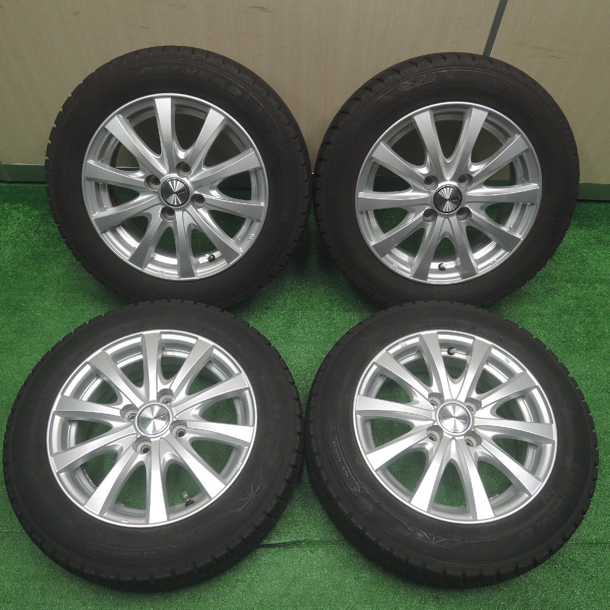 バリ溝！9.5分★スタッドレス 165/65R14 グッドイヤー アイスナビ6 ravrion RS01 ラブリオン 14インチ PCD100/4H★_画像1