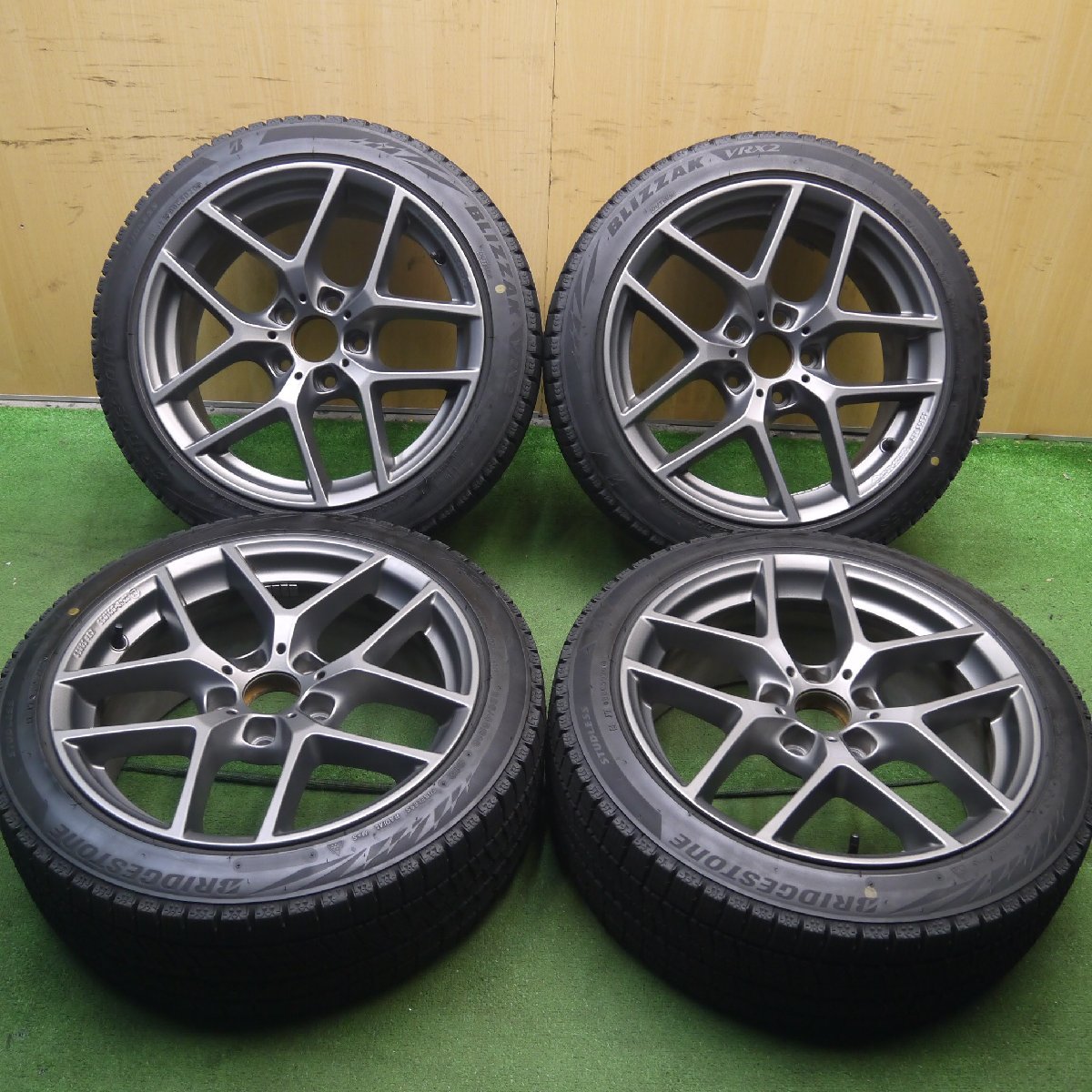 バリ溝！20年！キレイ！9.5分★BMW 等 BORBET 225/45R18 スタッドレス ブリヂストン ブリザック VRX2 ボルベット 18インチ PCD120/5H★_画像1