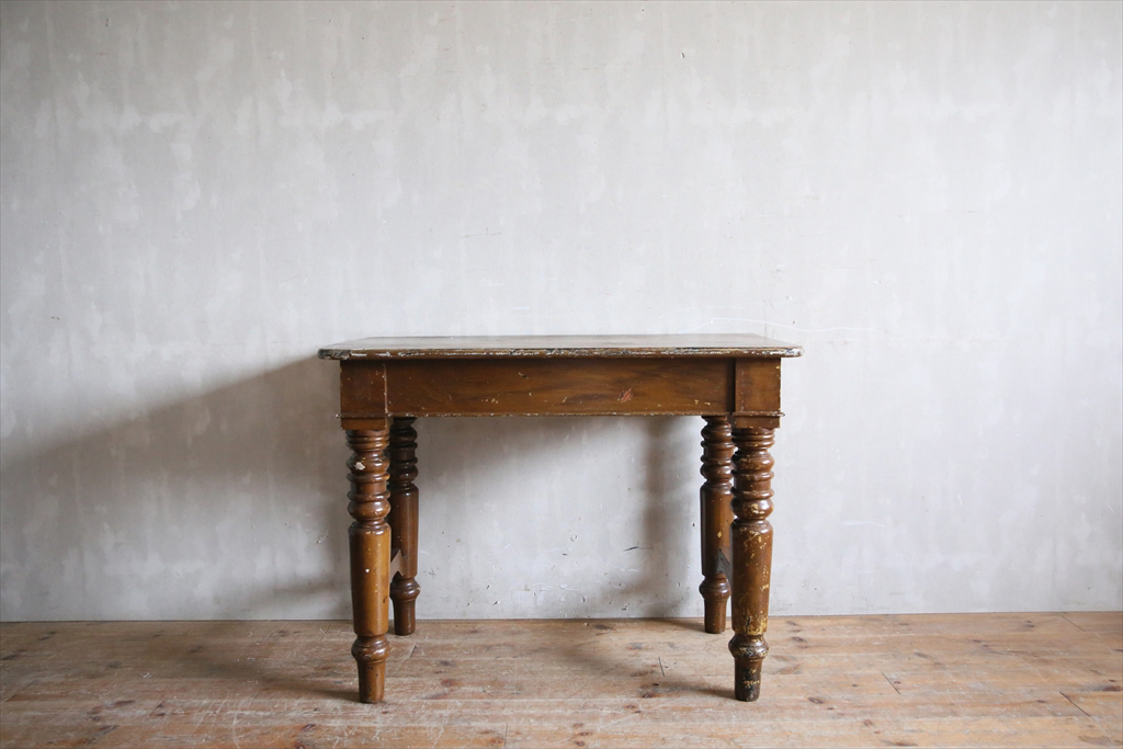 Britain antique * old tree table b/ wooden desk / working bench / Work desk /. a little over desk / stylish display shelf / store furniture / display pcs / England Vintage furniture 