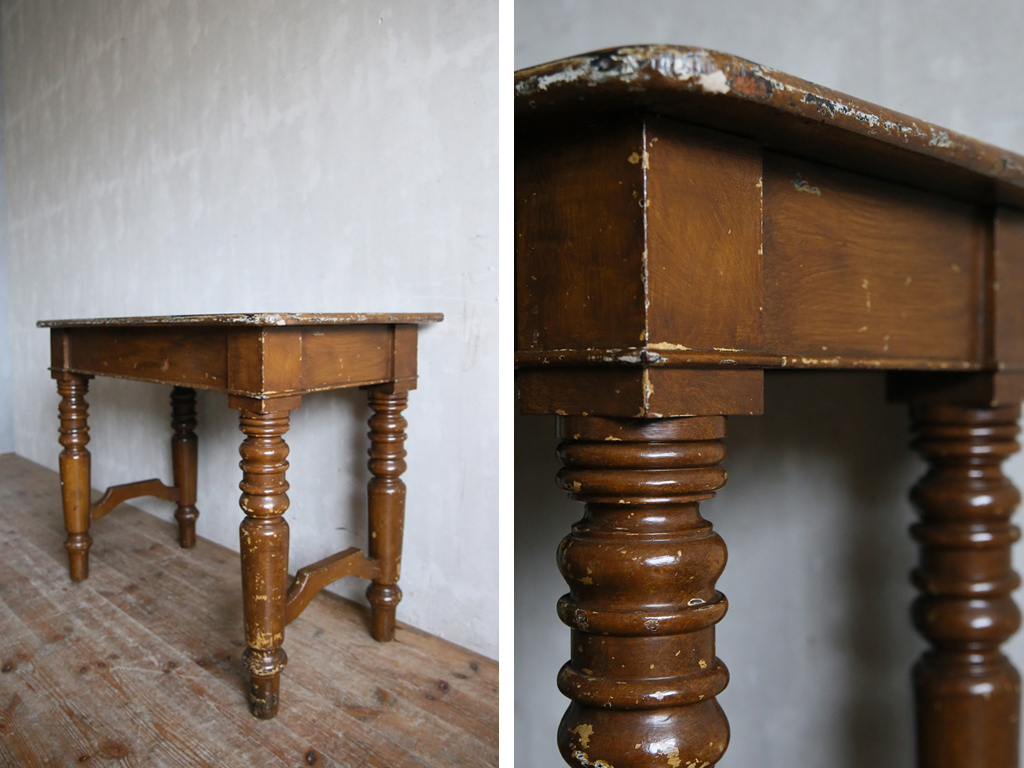  Britain antique * old tree table b/ wooden desk / working bench / Work desk /. a little over desk / stylish display shelf / store furniture / display pcs / England Vintage furniture 