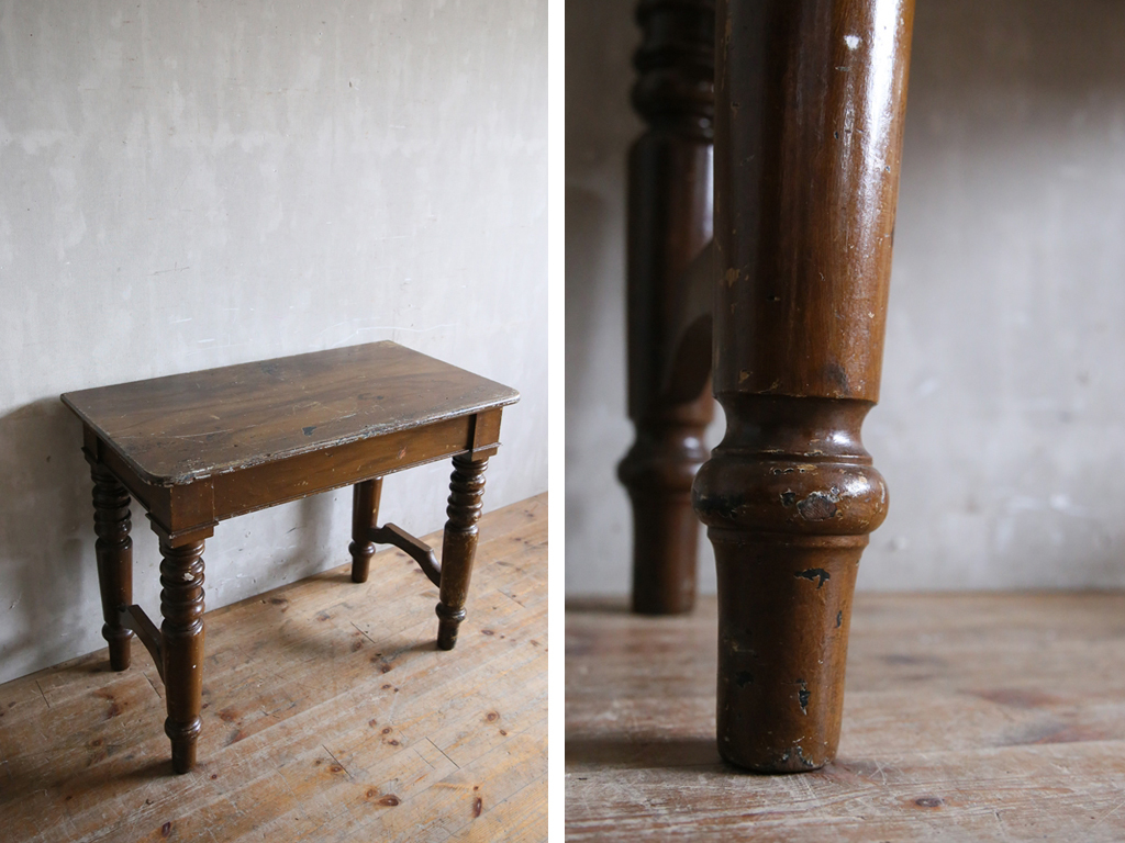  Britain antique * old tree table b/ wooden desk / working bench / Work desk /. a little over desk / stylish display shelf / store furniture / display pcs / England Vintage furniture 