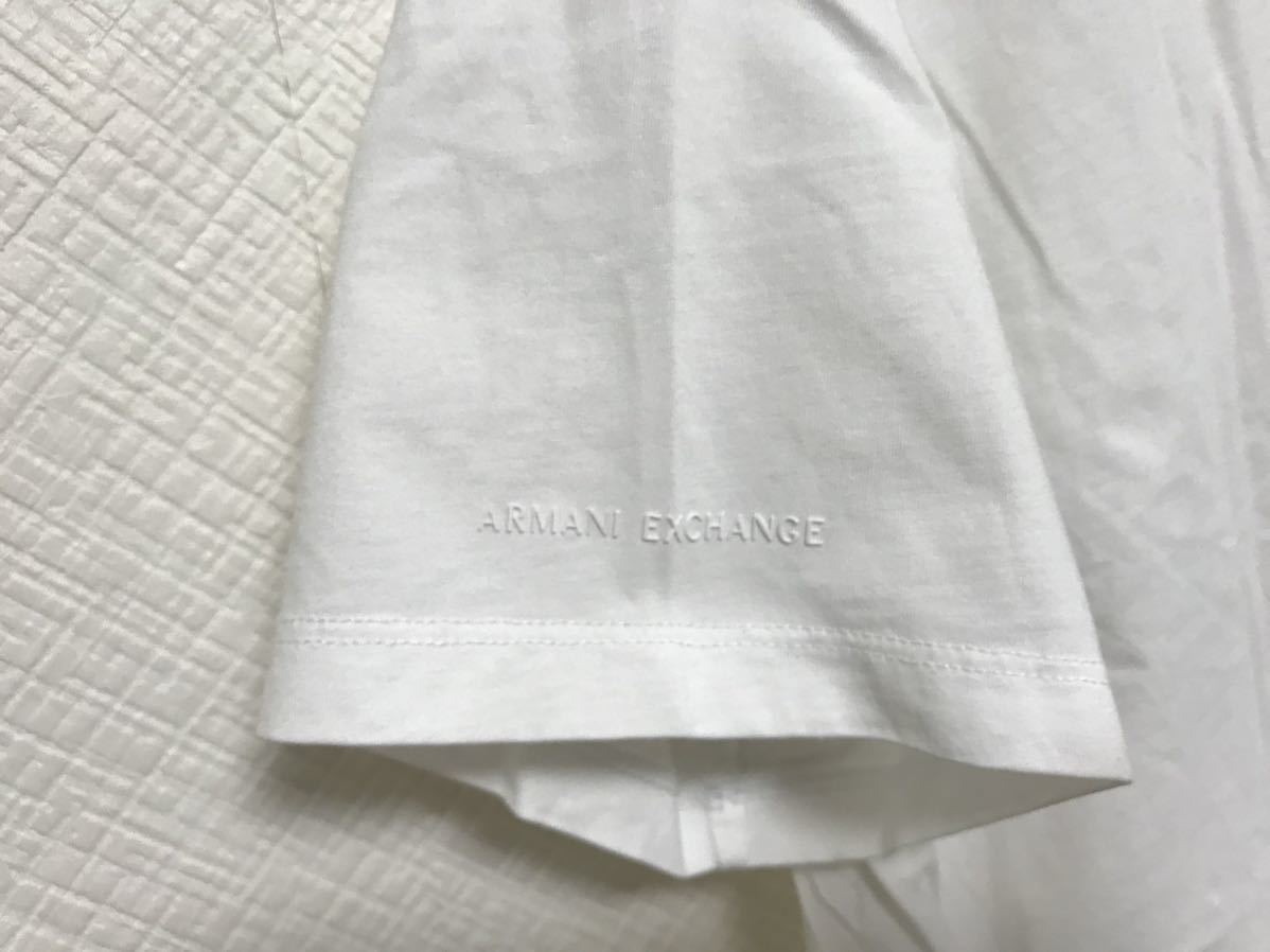 本物アルマーニエクスチェンジARMANI AXコットンサテン切り替え半袖Tシャツメンズサーフアメカジミリタリービジネススーツ白ホワイトM_画像4