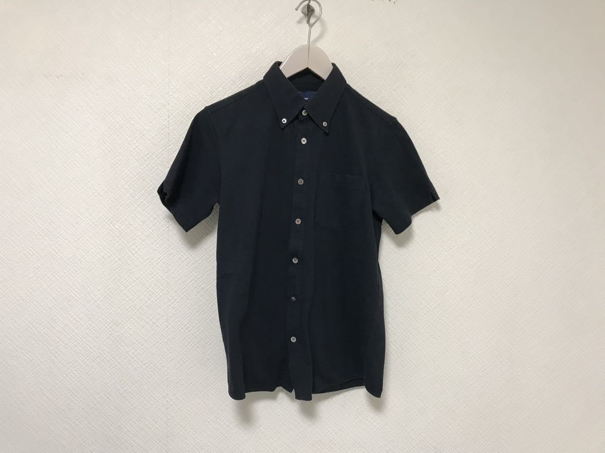 本物フレッドペリーFREDPERRYコットンポロシャツ生地半袖シャツメンズサーフアメカジミリタリーワークビジネススーツ黒ブラックS日本製_画像1