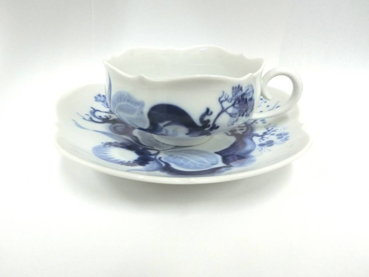 最終値下げ 31286◇Meissen カップ&ソーサー ティー ブルーオーキッド