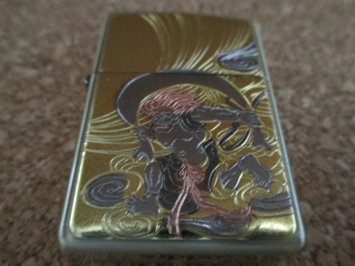 代購代標第一品牌 樂淘letao Zippo 風神 雷神両面メタル貼り 11年2月製造ゴールドソリッドブラス神話日本昔話掛け軸オイルライタージッポー廃版激レア 代購代標第一品牌 樂淘letao Zippo 風神 雷神両面メタル貼り 11年2月製造ゴールドソリッドブラス神話日本昔話掛け軸オイルライタージッポー廃版激レア