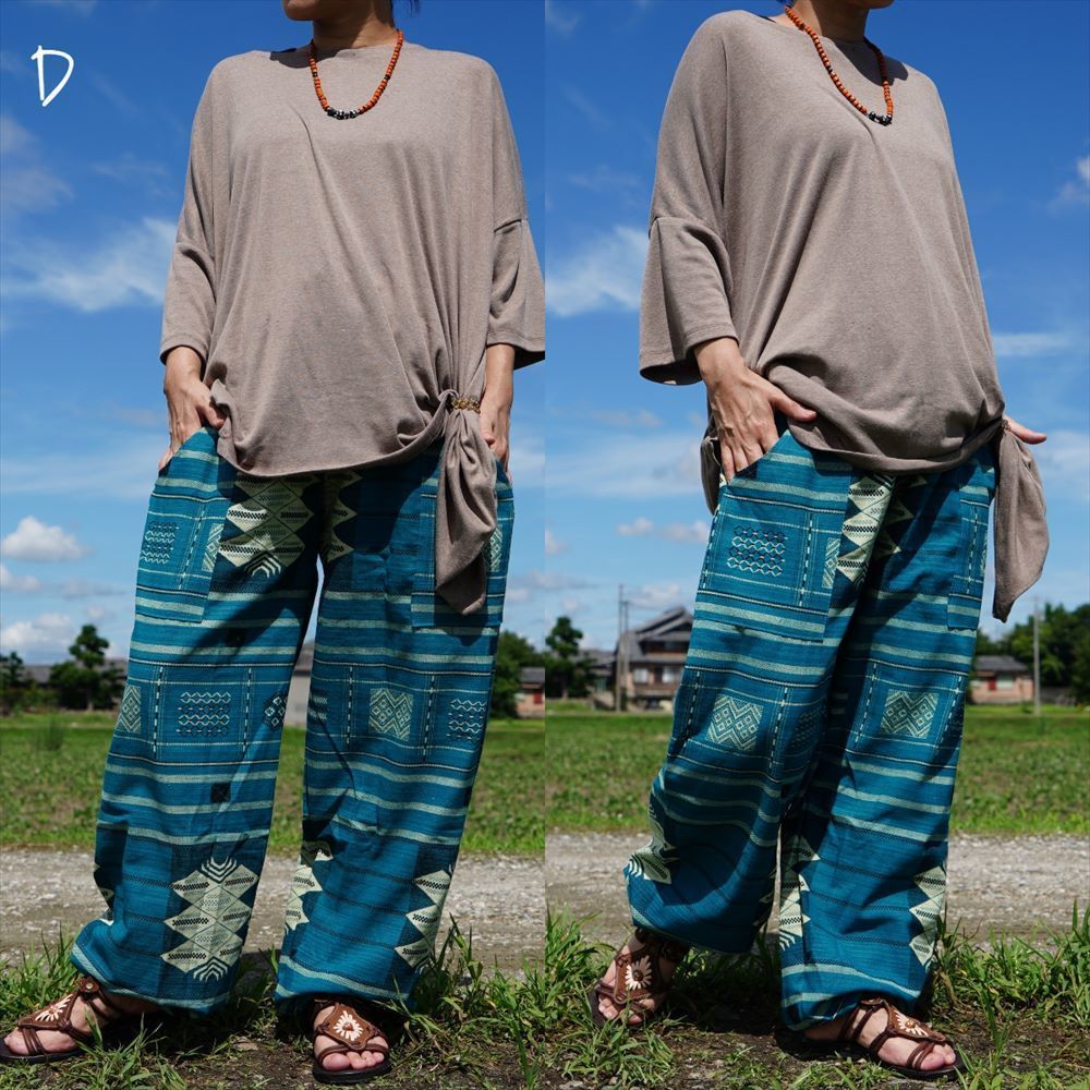 * ethnic Aladdin pants cotton cloth including carriage * new goods unused D* weave cloth OLTE (Optical Line Transmission Equipment) ga sarouel pants 